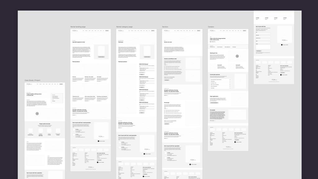 Fon desktop wireframes